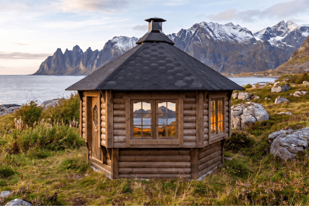 Grillhytte Dina 10 Royal - Buet vegg